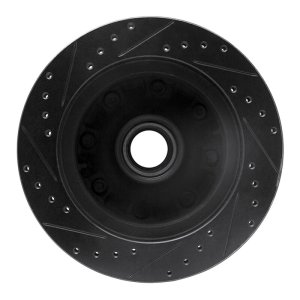 Ford E-350 Econoline Brake Rotor (1) - Front Right - R1 Concepts - Drilled & Slotted - Black - `95-`04